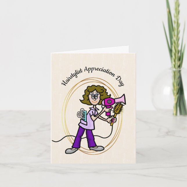 Tarjeta del Día de Apreciación Hairstylist Femenin (Anverso)