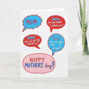 Tarjeta del Día de Burbujas de Mamá