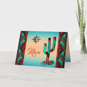 Tarjeta del Día de Cactus y Madre del Sol del Suro