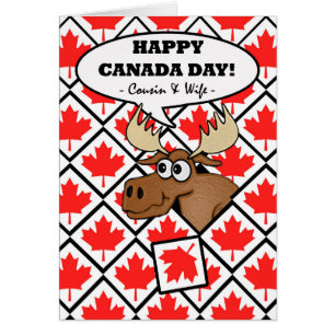 Tarjeta del Día de Canadá para primo y esposa, Fun