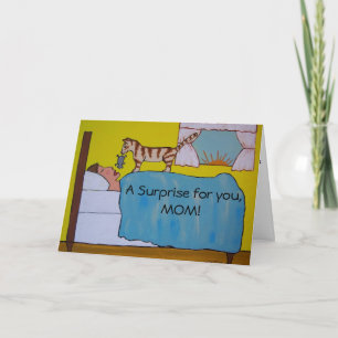 Tarjeta del día de Cat Mother del dibujo animado