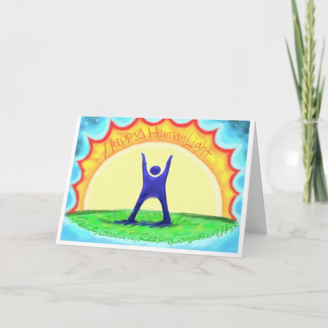 Tarjeta del día de fiesta de "HumanLight feliz" (Anverso)