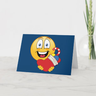 Tarjeta del día de fiesta de la emoji del navidad