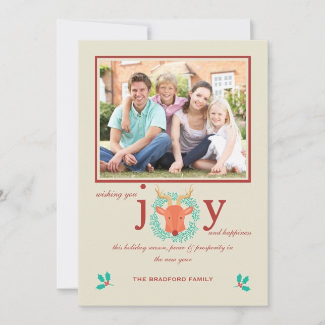 Tarjeta del día de fiesta de la foto de la alegría (Anverso)