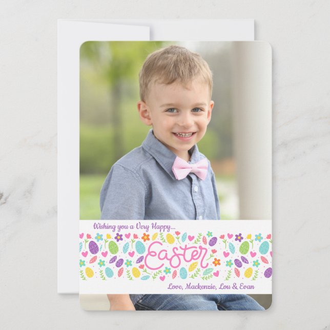 Tarjeta del día de fiesta de la foto de la bandera (Anverso)