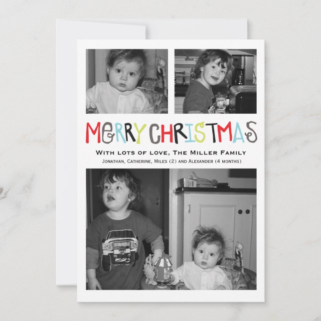 Tarjeta del día de fiesta de la foto de las (Anverso)