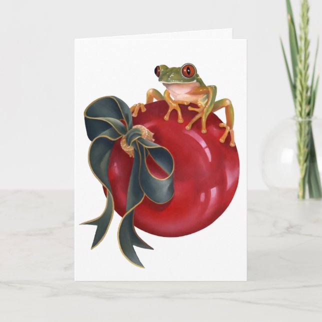 Tarjeta del día de fiesta de la rana arbórea (Anverso)