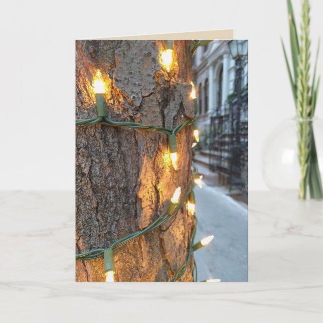 Tarjeta del día de fiesta de las luces de calle de (Anverso)