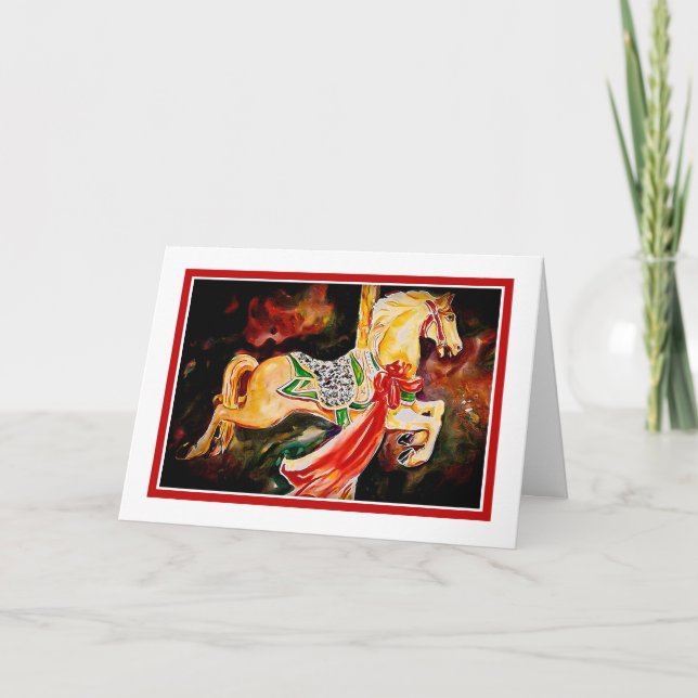 Tarjeta del día de fiesta del carrusel (Anverso)