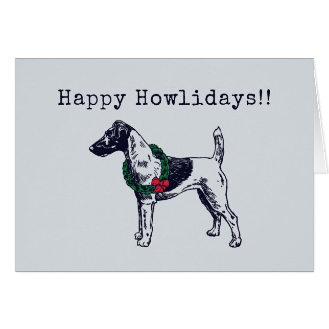 Tarjeta del día de fiesta del fox terrier (Anverso (Horizontal))