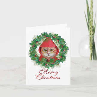 Tarjeta del día de fiesta del gato del navidad