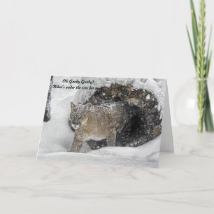 Tarjeta del día de fiesta del león de montaña