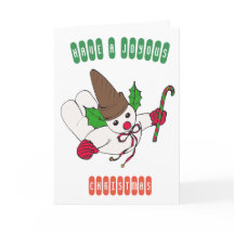 Tarjeta del día de fiesta del muñeco de nieve