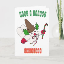 Tarjeta del día de fiesta del muñeco de nieve