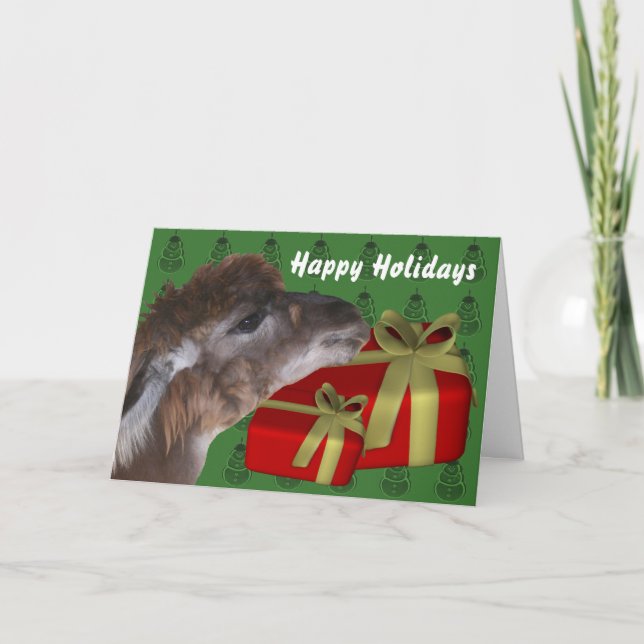 Tarjeta del día de fiesta del navidad del animal (Anverso)