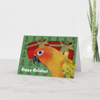 Tarjeta del día de fiesta del navidad del loro de