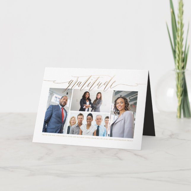 Tarjeta del día de fiesta del negocio de la foto (Anverso)