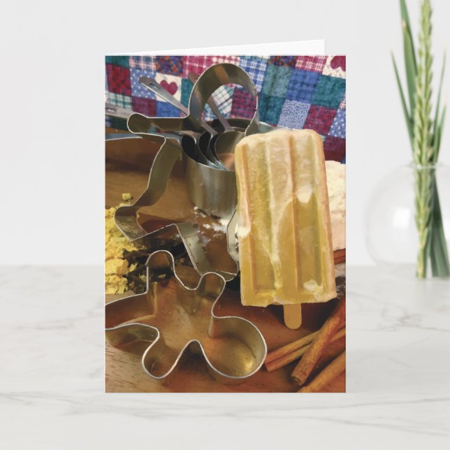 Tarjeta del día de fiesta del pan del jengibre (Anverso)
