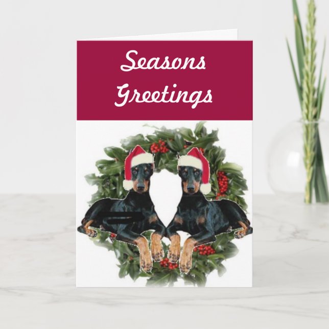 Tarjeta del día de fiesta del Pinscher del (Anverso)