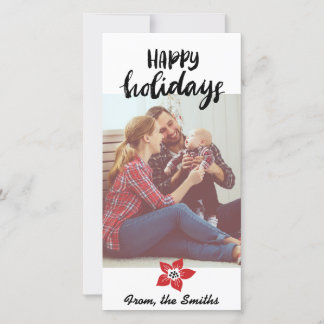 Tarjeta del día de fiesta del Poinsettia - añada