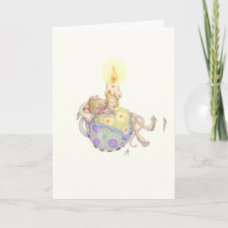 tarjeta del día de fiesta del ratón el dormir