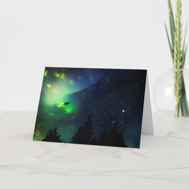 Tarjeta del día de fiesta del UFO (Anverso)