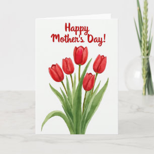 Tarjeta del Día de Flores Carmesí