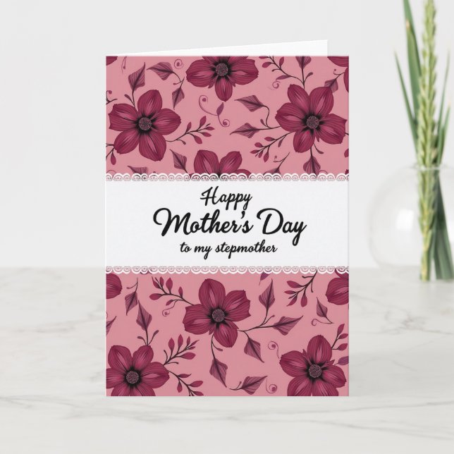 Tarjeta del día de Flores Magenta (Anverso)