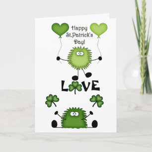 Tarjeta del día de Fuzzies de St Patrick lindo del