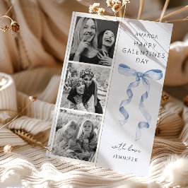 Tarjeta del Día de Galentines de Lazo Azul de Moda