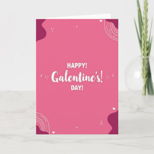 Tarjeta del Día de Galentines Rosa Ondulada