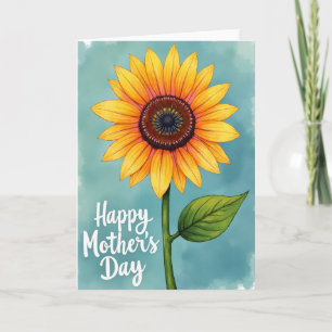 Tarjeta del día de girasol radiante