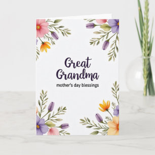 Tarjeta del Día de la Abuela con Acuarela