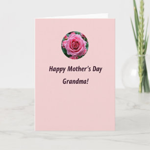 Tarjeta del Día de la Abuela con Rosa Rosa