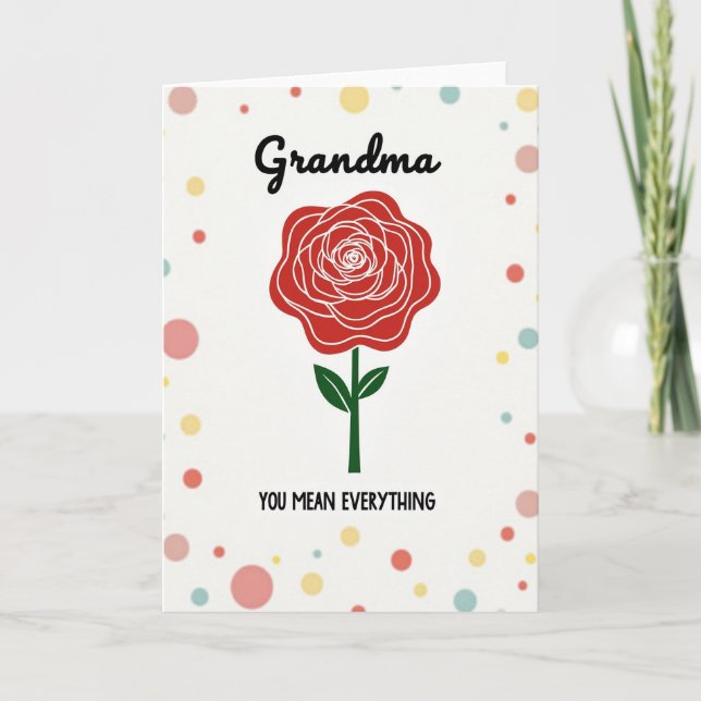 Tarjeta del Día de la Abuela Ruby Rose (Anverso)