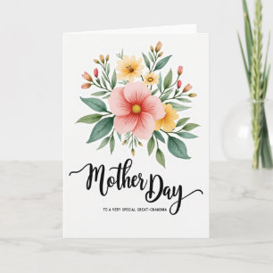 Tarjeta del Día de la Bisabuela con Acuarela