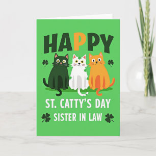 Tarjeta del Día de la Cuñada de Gatos Felices