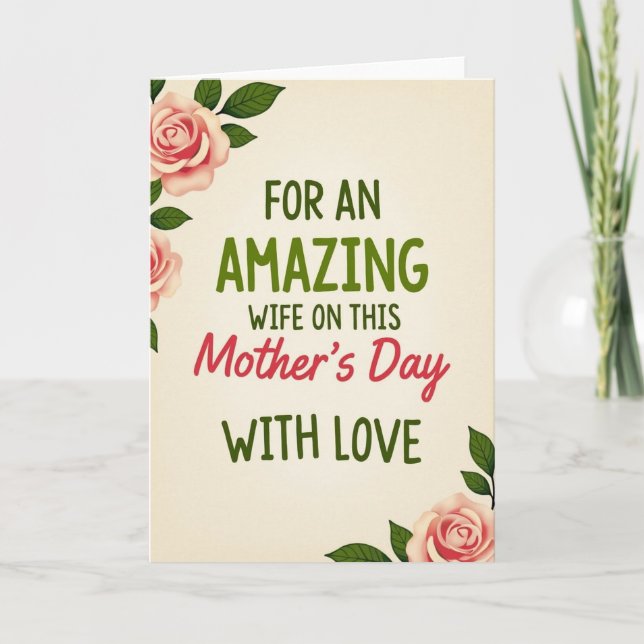 Tarjeta del Día de la dulce mamá con rosas (Anverso)