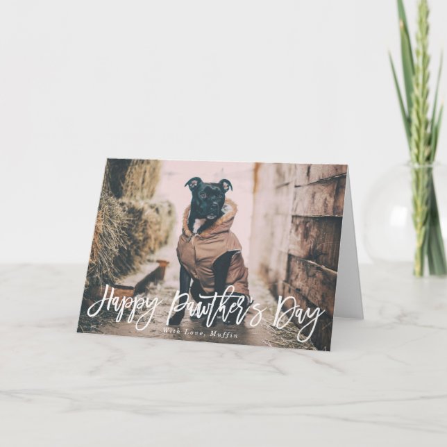 Tarjeta del día de la escritura el | Pawther feliz (Anverso)