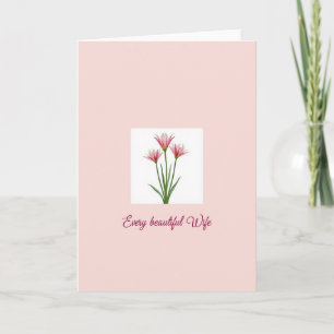 Tarjeta del Día de la Esposa con Floral Rosa
