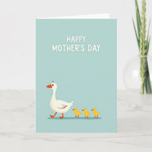 Tarjeta del Día de la Gallina Blanca y los Pollito