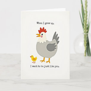 Tarjeta del Día de la Gallina Madre Admiradora
