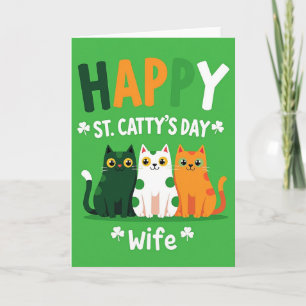 Tarjeta del Día de la Gata Feliz Esposa