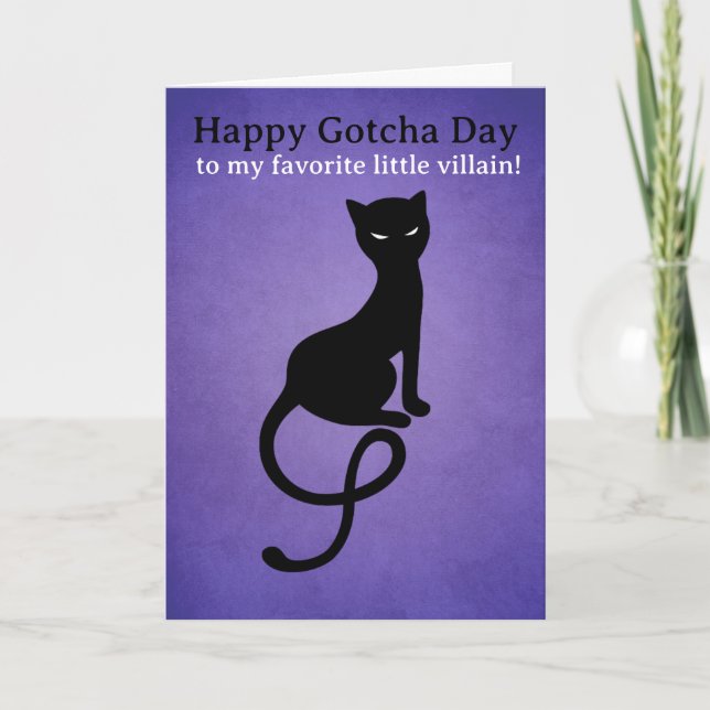 Tarjeta del Día de la Gatra del Gato Negro - Gato  (Anverso)