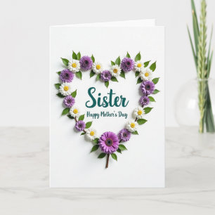Tarjeta del Día de la Hermana Chevron Floral