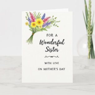 Tarjeta del Día de la Hermana con Acuarela