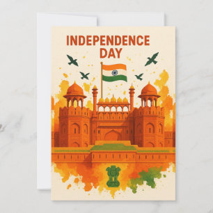 Tarjeta del Día de la Independencia del Fuerte Roj