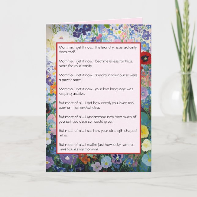 Tarjeta del día de la madre (Anverso)