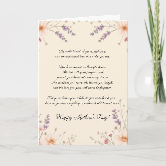 Tarjeta del día de la madre (Anverso)