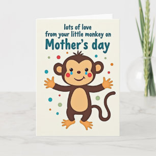 Tarjeta del Día de la Madre Abrazo de Mono
